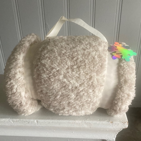 NWT Beautiful Cream Animal Print Sherpa Travel Throw Blanket w/ ❄️Gift Tag 50x60 - Picture 3 of 16
